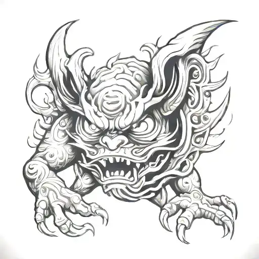 creature of anger and envy tattoo design idea
