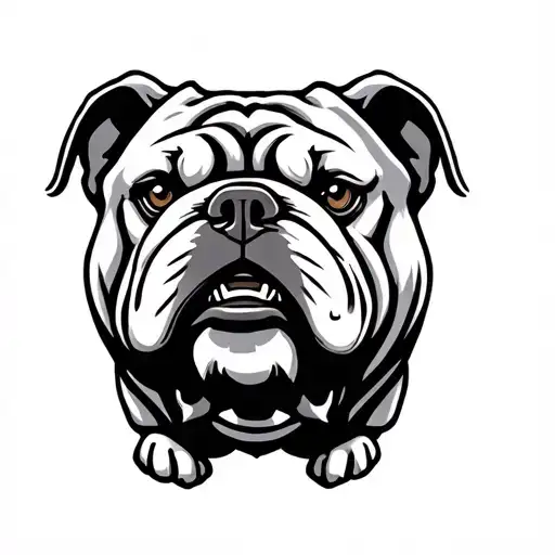 traditional Japanese and USMC bulldog tattoo design idea