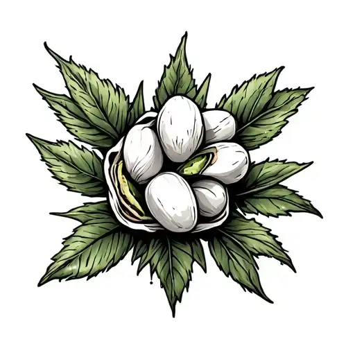 cash pistachio tattoo design idea