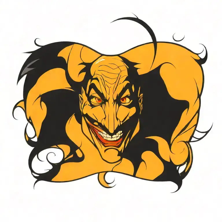 joker face outline tattoo design idea