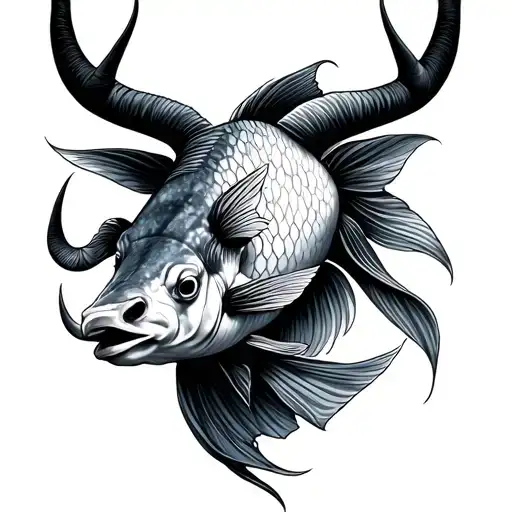 Taurus and pisces fish tattoo design idea
