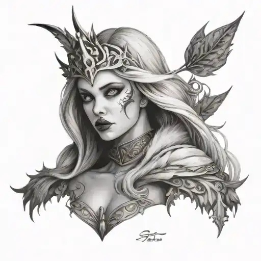 femdom snow queen tattoo design idea