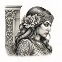 Chicano greece girl tattoo design idea