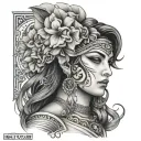 Chicano greece girl tattoo design idea