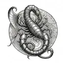 scorpion with numerology number six wings tattoo design idea
