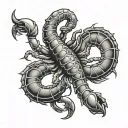 scorpion with numerology number six wings tattoo design idea
