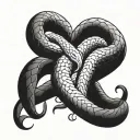A realistic snake coiled around a HEART, capturing the essence of protection and loyalty tattoo design idea