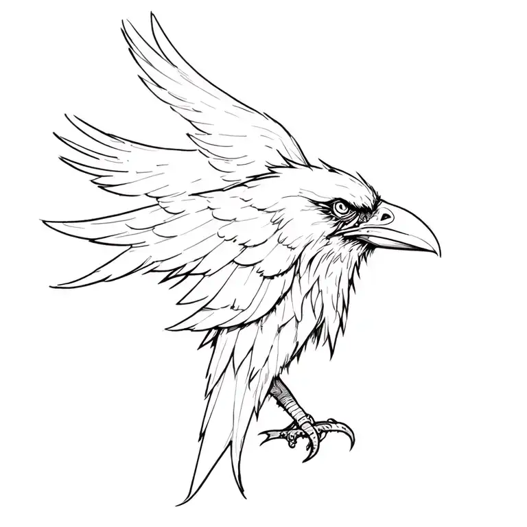 Viking Raven tattoo design idea