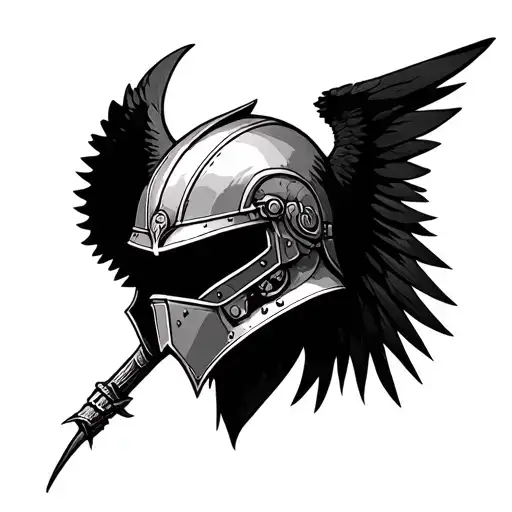 Warhammer 40k Dark Angels helmet tattoo design idea