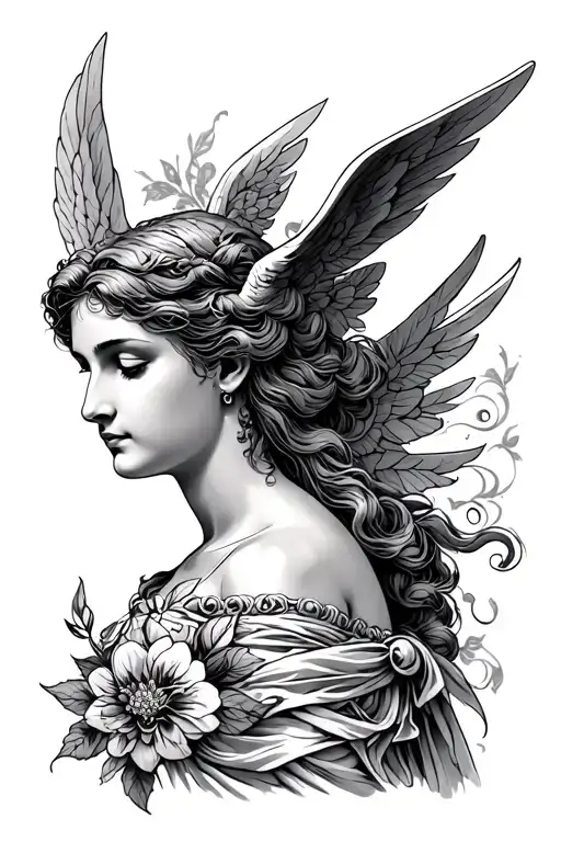 eros and psyche Greek goddess tattoo design idea