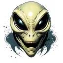 alien face tattoo design idea