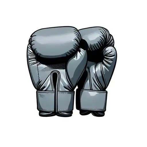 boxing gloves with glue tattoo design idea