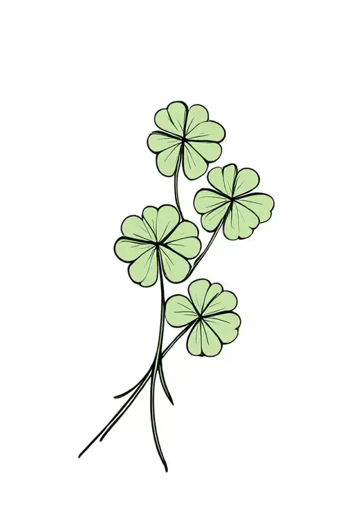 bouquet of four leaf clover tattoo design idea