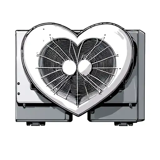 air conditioning units in a heart intertwined tattoo design idea