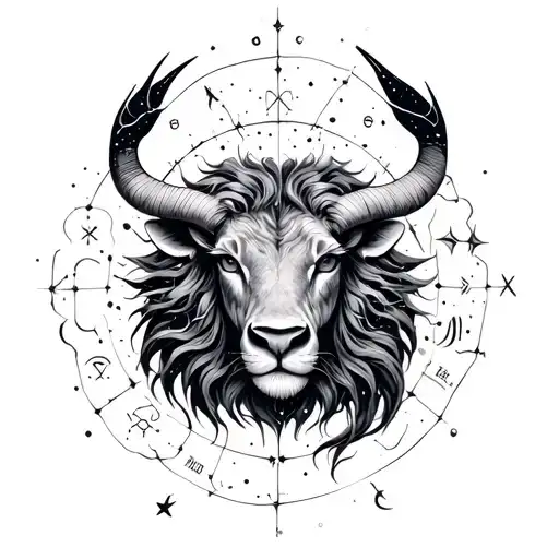 Constellations of zodiac signs: gemini, Scorpio, Taurus, Leo tattoo design idea