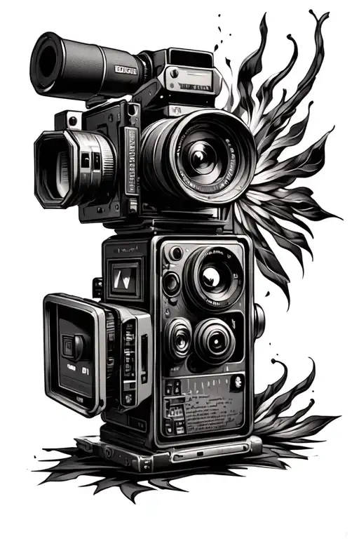 film maker tattoo design incorporating elements tattoo design idea