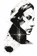Woman with binary code flowing tattoo design idea
