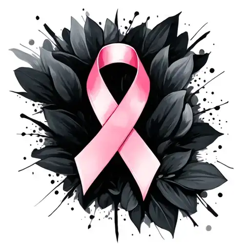 breast cancer awareness ribbon tattoo design idea