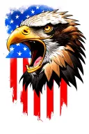 distressed American flag screaming eagle head tattoo design idea