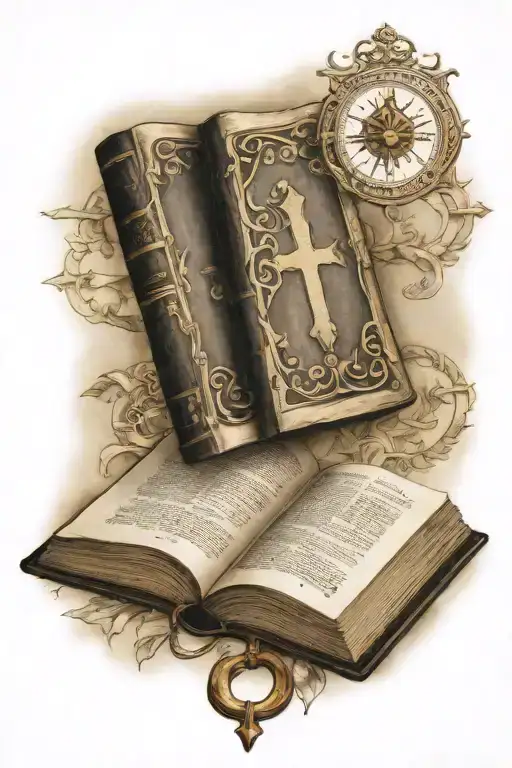 An open bible tattoo design idea