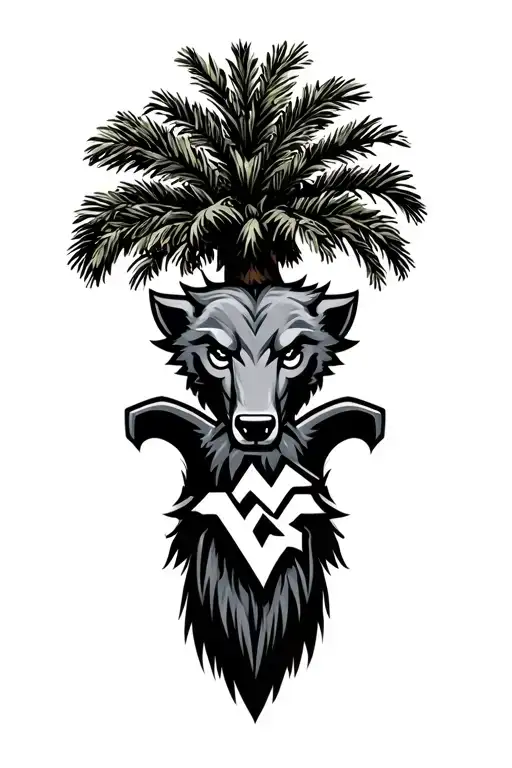 wvu mascot and palmetto tree tattoo design idea