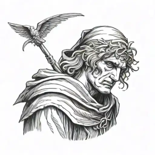 Dante Alighieri with a quill  tattoo design idea