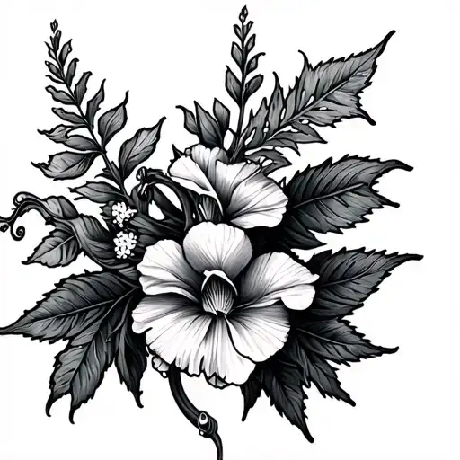 forearm dead snapdragons tattoo design idea