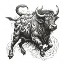 water buffalo running tattoo design idea