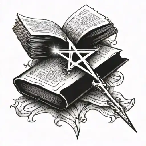 open bible with rays of light tattoo design idea