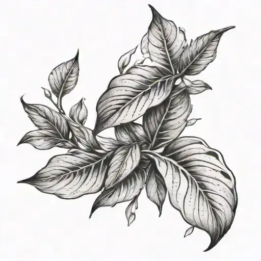 water drop falling on a plant leaves tattoo design idea