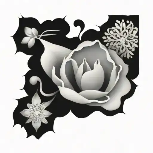 december birth flower tattoo design idea