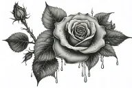 black Roses raindrops falling apart tattoo design idea