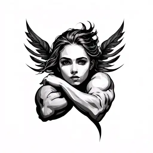 On Triceps tattoo design idea