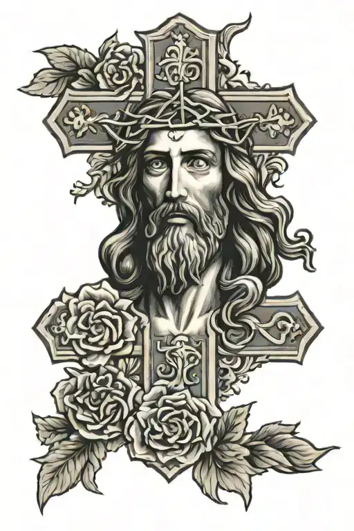 Jesus cross tattoo design idea