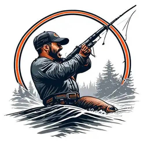 truck driver, Chicago bears, fishing tattoo design idea