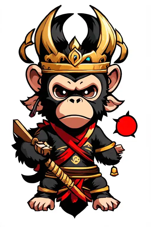 monkey, ninja, king tattoo design idea