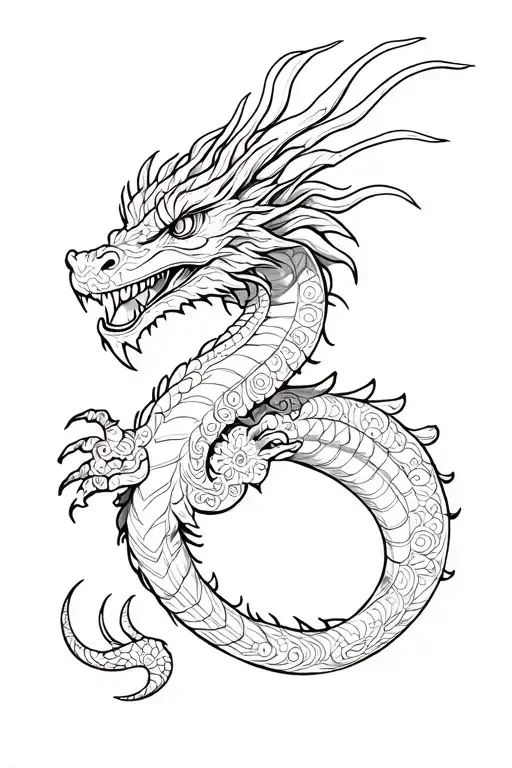 salvadoreña and mexican culture inspired dragon tattoo design idea