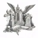 Graveyard tattoo design idea