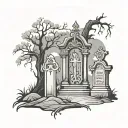 Graveyard tattoo design idea