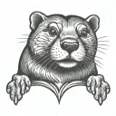 old school style otter tattoo design idea