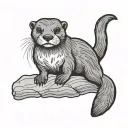 old school style otter tattoo design idea