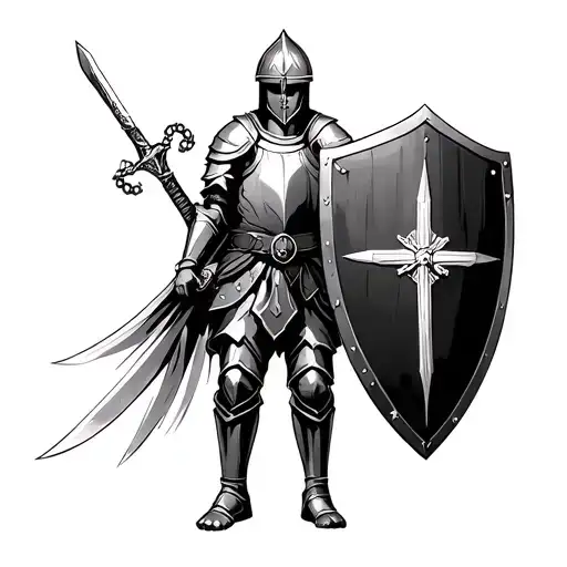 Armour of God Belt Helmet Sandals Shield Breastplate Sword Rosary Beads Knight tattoo design idea