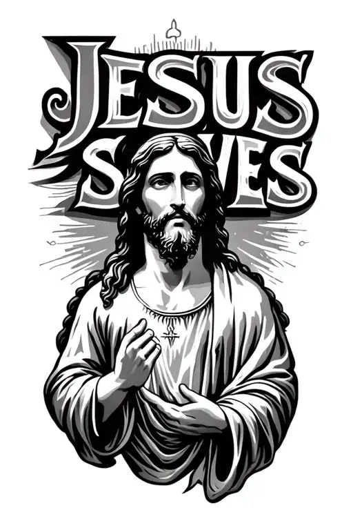 Jesus saves tattoo design idea