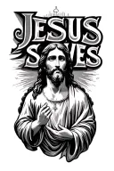 Jesus saves tattoo design idea