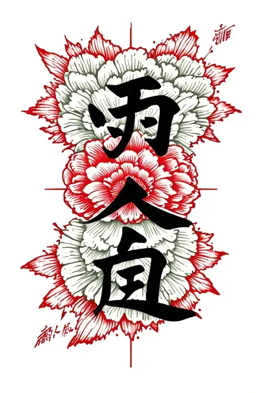 loyalty over love in japanese kanji symbol tattoo design idea