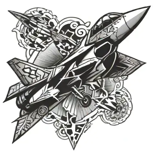 FIGHTER JET tattoo design idea