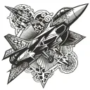 FIGHTER JET tattoo design idea