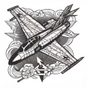 FIGHTER JET tattoo design idea