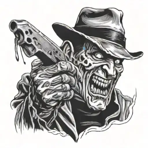 Freddy Krueger ripping tattoo design idea
