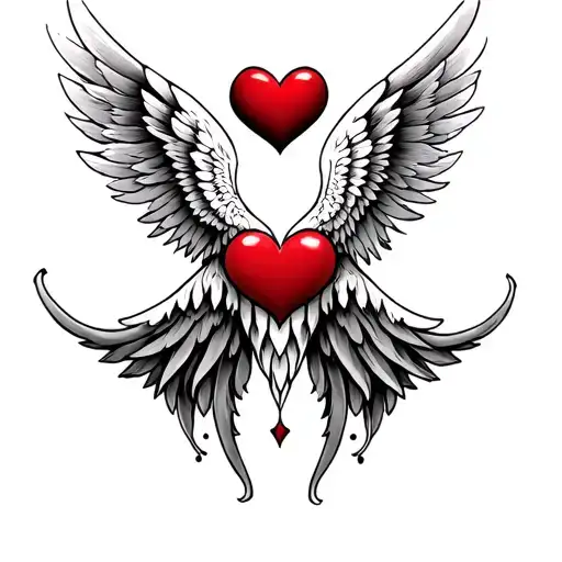 Palken Hearts Wings tattoo design idea